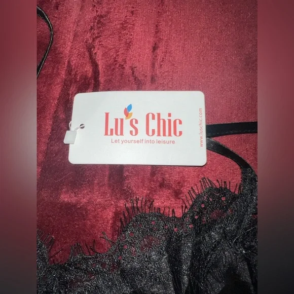Lu’s Chic Satin and Lace Pajama Cami/short Set- Large - Picture 6 of 9
